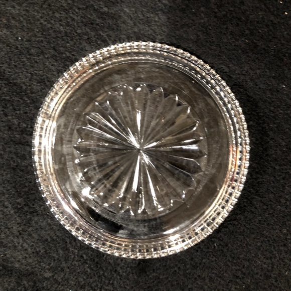 SILVERPLATE GLASS PRESERVE / SALT DISH MADE BY ROGERS CO - Picture 3 of 6